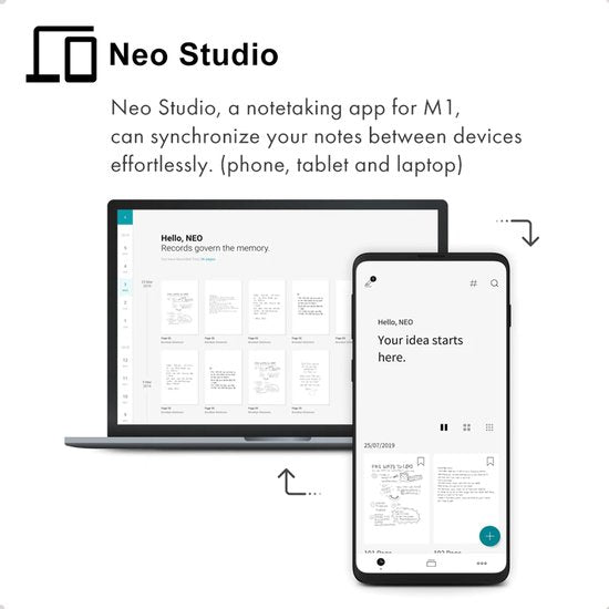Neolab Smartpen M1 - stylo numérique - écriture numérique - stylo intelligent - Bleu