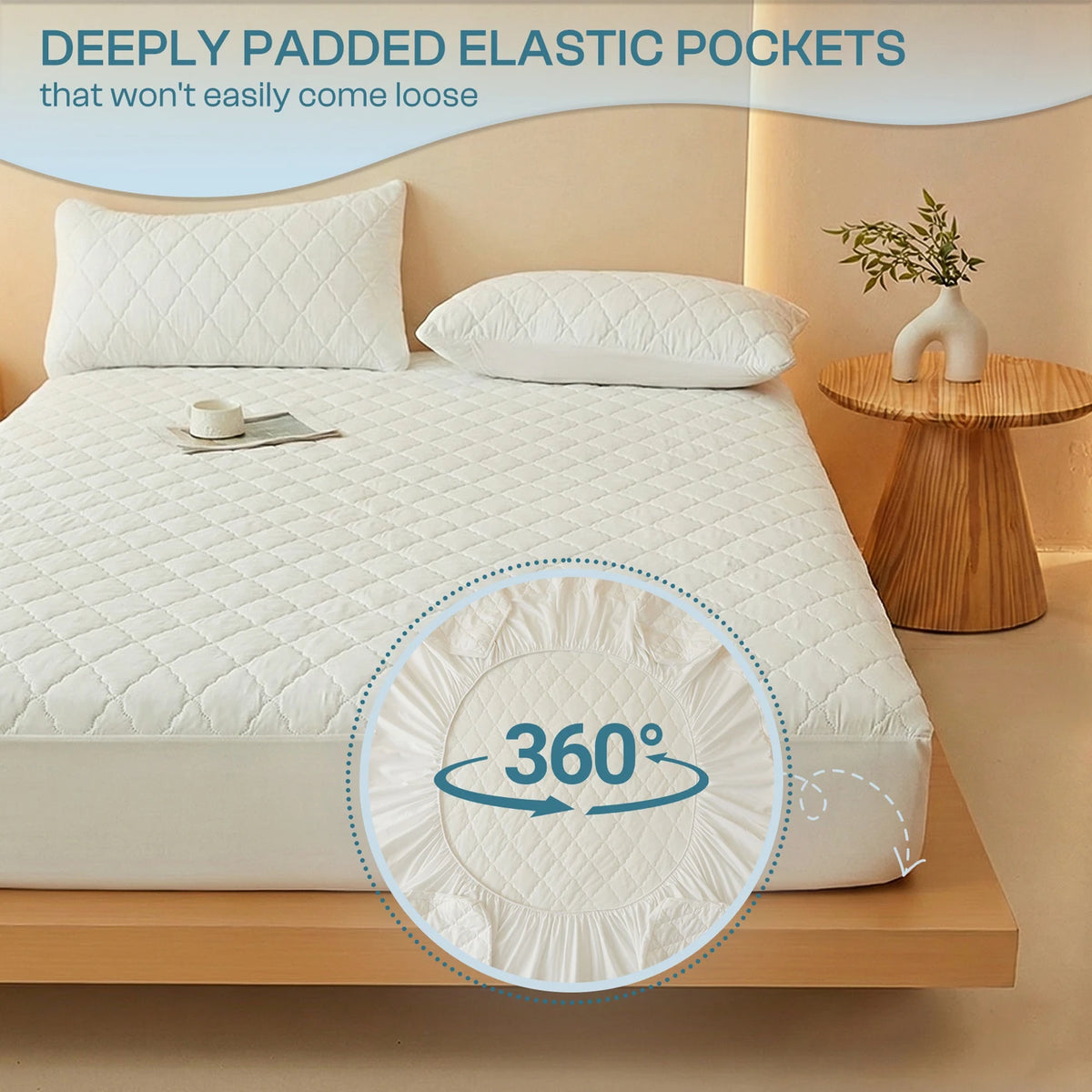 Protège-matelas imperméable LeBonsoir 150 x 200 cm - Drap-housse avec hauteur de coin jusqu'à 30 cm - Rembourré et respirant - Blanc
