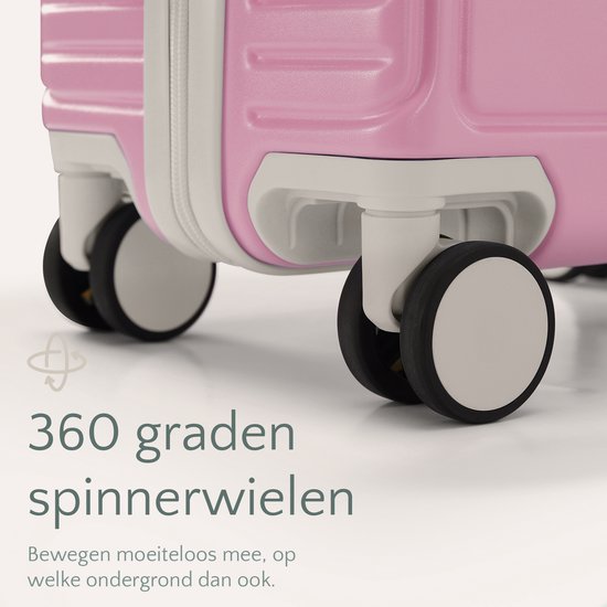 Skycases City Walker - Valise de voyage moyenne 77L - Légère et résistante - Roues pivotantes à 360° - Verrouillage TSA original - Housse de protection et pochette humide incluses - 66 x 45 x 26 cm - Rose