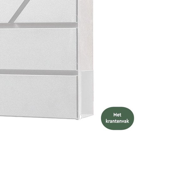 BRASQ Letterbox Hanging White Deluxe - Boîte aux lettres murale avec serrure et compartiment à journaux - avec matériel de montage et 2 clés - Boîte aux lettres - boîte postale - boîte à lettres - acier inoxydable