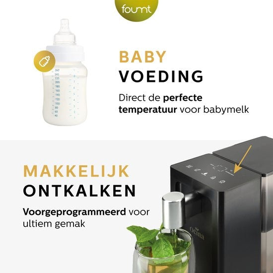Distributeur d'eau chaude - Ocina - affichage numérique - Bouilloire instantanée de luxe - 3 litres - Noir