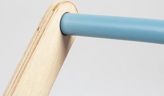 Voiturette en bois - Hêtre massif, bleu pastel et vernis naturel - Un joli cadeau pour la Saint-Nicolas ou Noël