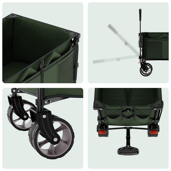 LifeGoods Wagon - XL - Pliable - 200L - 150KG de capacité de charge - Vert