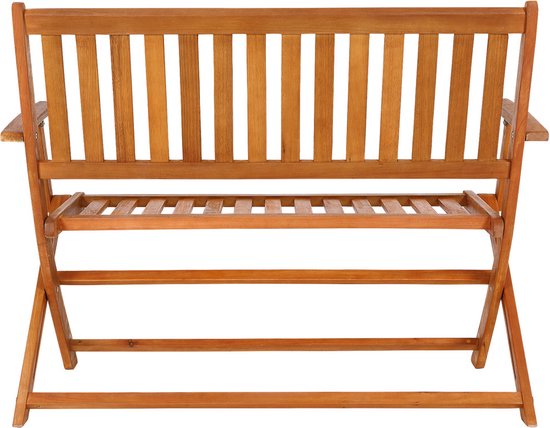 Banc de jardin 2 places Casaria - Certifié FSC® - 120x90x55 cm Marron