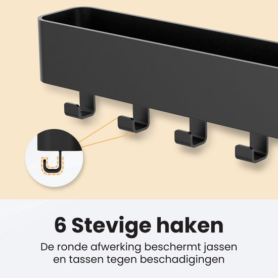 Porte-clés Duna - Porte-clés - Autocollant - Porte-clés moderne avec tapis en silicone - Acier inoxydable - Noir