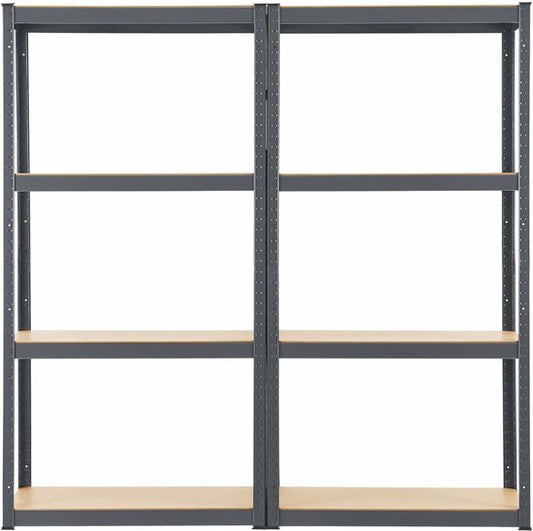 2 pièces Rayonnage d'entrepôt / Rayonnage de stockage - Easy - 160 x 80 x 40 cm - Gris