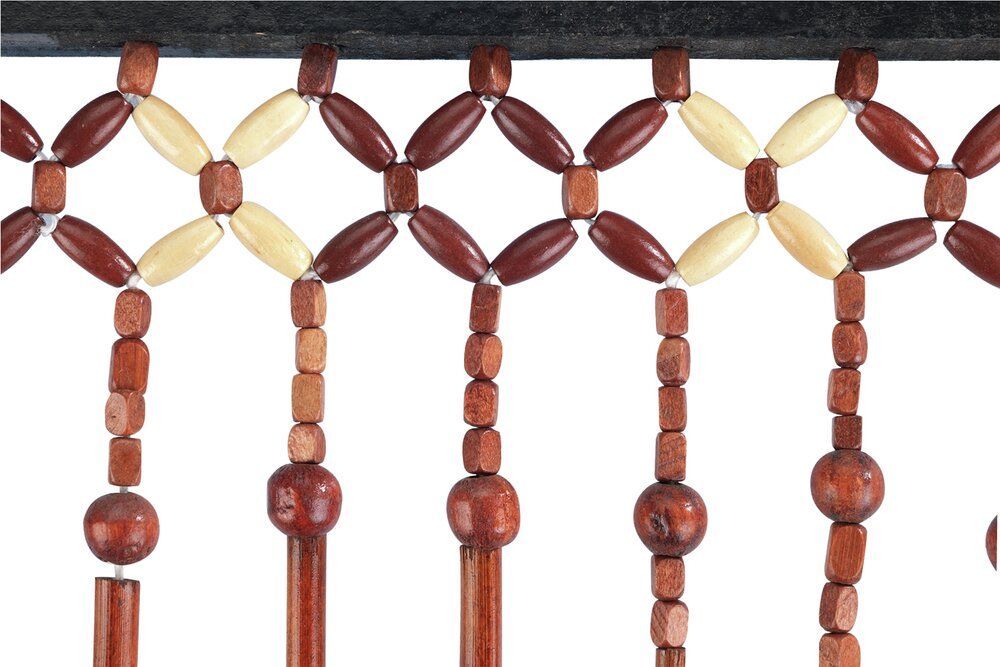 Rideau à perles Wenko en bambou, fabriqué à la main - Rideau de porte pour balcon et terrasse - 90 x 200 cm - Multicolore