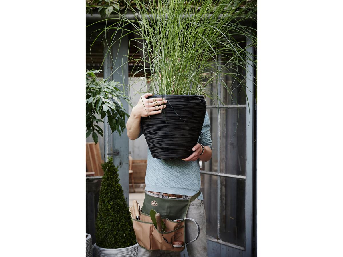 Capi Europe Pot de fleurs Rib NL - Ronde Taper - 42 x 38 cm - Noir
