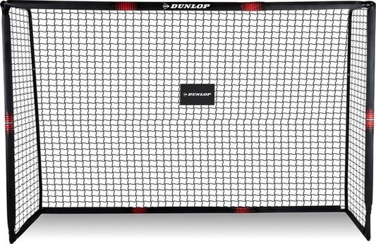 Dunlop Football Goal - But de football 300 x 200 x 120 cm - But de football grand format - Jouets d'extérieur pour enfants et adultes - Montage rapide - But d'entraînement de football - Métal - Noir/Rouge