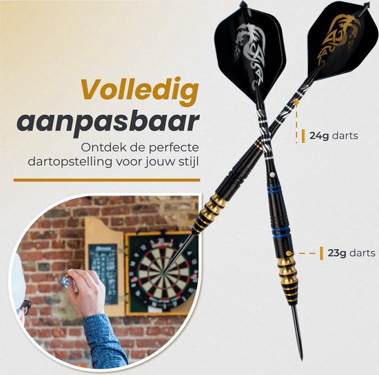 WINDSOR® Cavalier 3 Darts Set - Incl. boîte de rangement, fléchettes