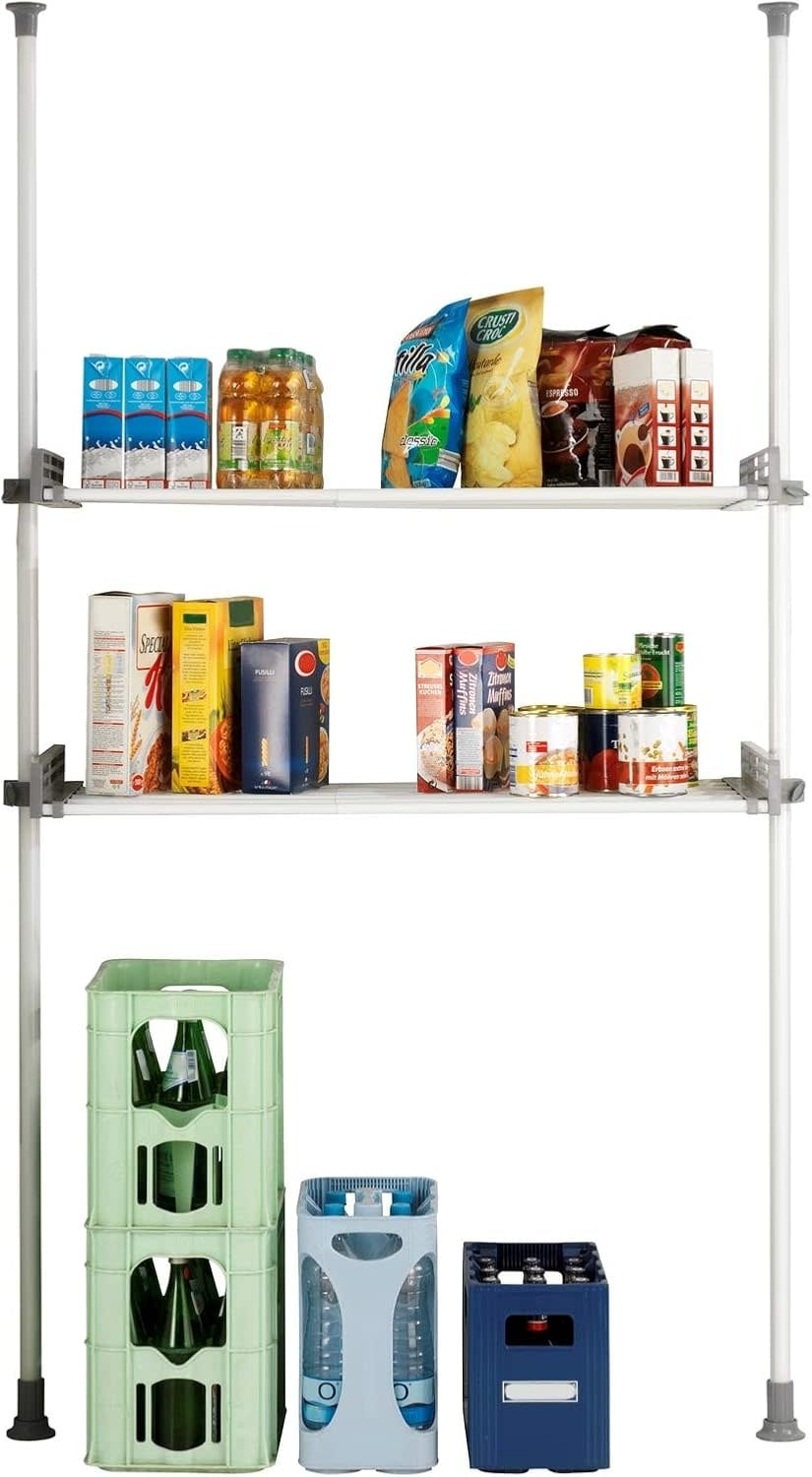 Système de penderie télescopique Wenko Herkules Twin, blanc - 73-120 x 165-300 cm