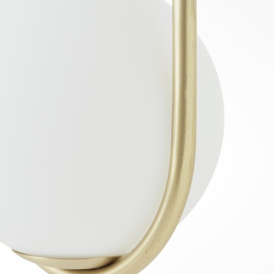 Lampe suspendue Brilliant Glint 4 flammes bois/verre de laiton/métal 4x D45, E14, 40 W, Convient pour une lampe suspendue (non incluse)