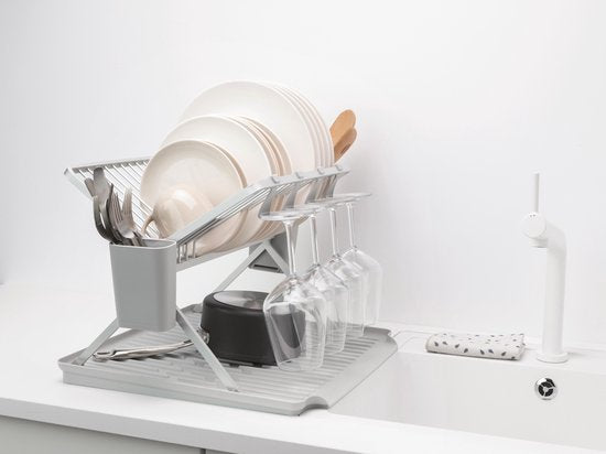 Brabantia SinkSide Egouttoir - Pliable - avec porte-couverts - Gris moyen