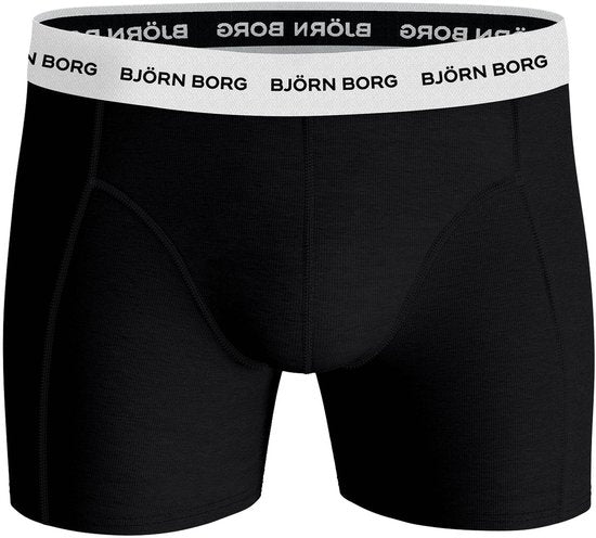 Björn Borg Cotton Stretch Boxer Shorts Men - Black/Print/Blue - 5 pièces - Pantalon homme - Boxer - Taille M