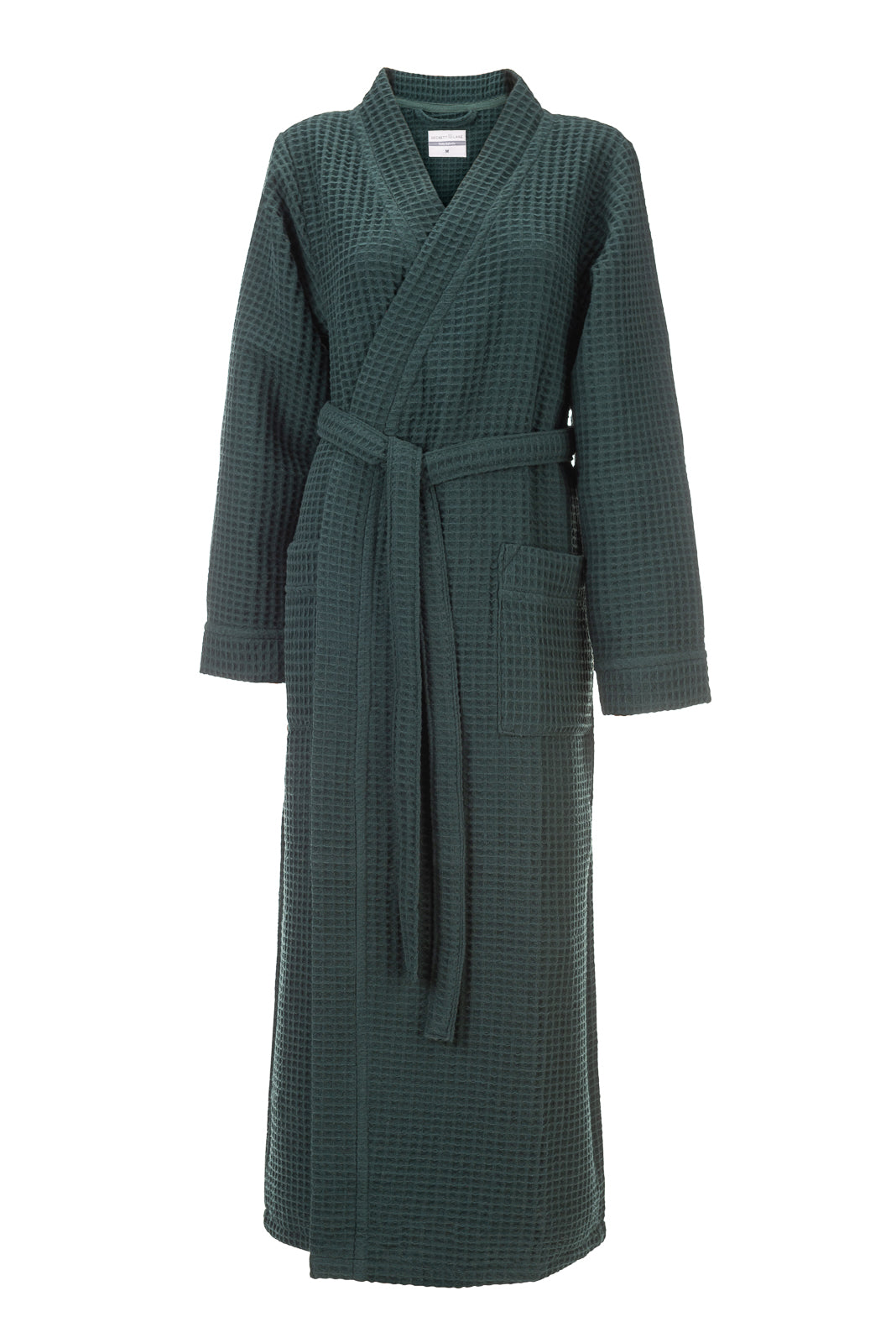 Peignoir gaufré vert militaire - 65 % de coton recyclé - 450 g/m² - Unisexe