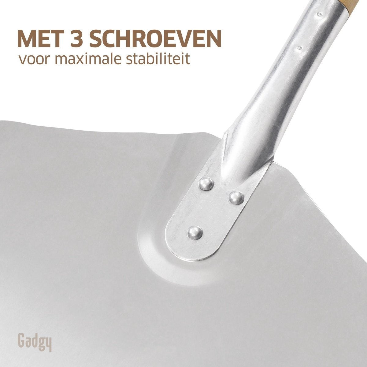 Gadgy Pelle à pizza pour BBQ et four - Spatule à pizza - Cadeau de fête des pères - Long manche en bois - VOphangible - Aluminium