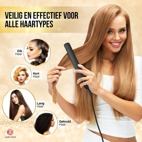 JC Straightener with Deluxe Storage Case - Straighteners - Ceramic Coating - Black / Gold