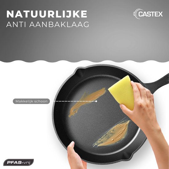 Castex Cast Iron Pan Tri-Set - Poêle en fonte - Poêle à frire - Ensemble de poêles à frire - BBQ - Poêles - Ensemble de poêles - Induction