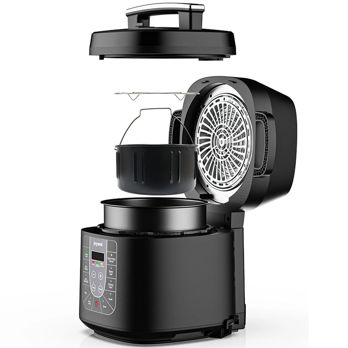 Ensemble friteuse à air chaud et autocuiseur Joyami 6 L - Double écran - Noir