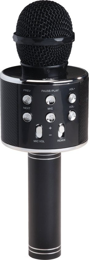Denver Karaoke Microphone Bluetooth - Sans fil - Ensemble Karaoké - Haut-parleur intégré - AUX - MicroSD - KMS20 - Noir
