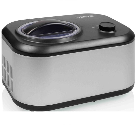 Princess 282608 - Machine à glace à compresseur - Avec compartiment de congélation intégré - 1 litre - Noir/Gris