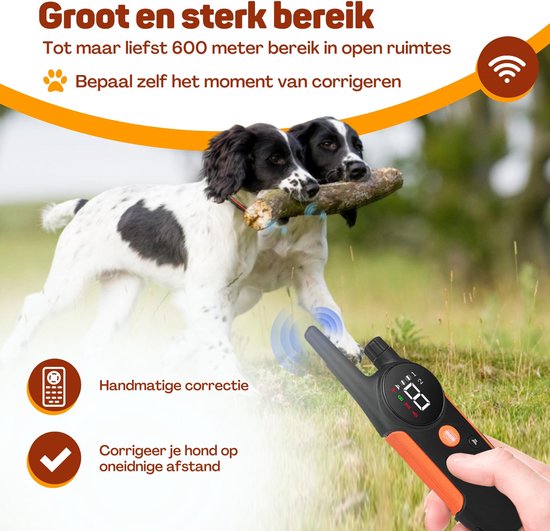 Vulpes Goods® Collier anti-aboiement Pro avec télécommande - Dispositif anti-aboiement - Collier de dressage 3-en-1 - Sans choc - Collier d'éducation pour petits et grands chiens - Imperméable - Rechargeable - Vibration et Audio