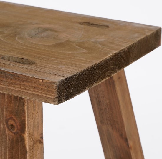 Tabouret en bois audacieux - Mica Decorations - L38 x L29 x H34 cm - Bois recyclé - Marron