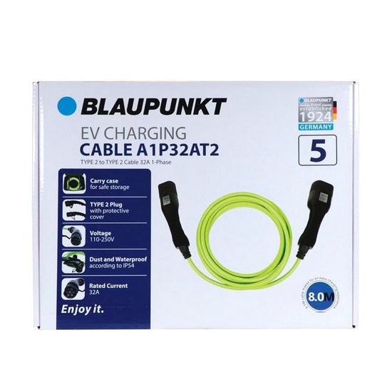 Blaupunkt Electric Car Charging Cable A1p32at2 Green 8 metres