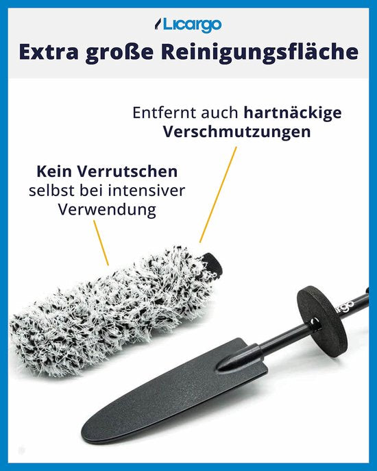Housse de brosse en microfibre LICARGO® - Housse remplaçable pour la brosse à jantes en microfibre Professional - Lavable en machine à 40 °C - Facile à remplacer - Idéale pour les jantes haut de gamme