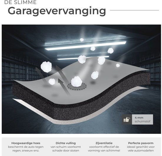 tectake® Car Cover - Voile de voiture extérieure - Protection contre la grêle - Couverture imperméable avec 3 sangles ajustables - Respirante - Housse de protection de voiture avec sac de rangement - Compatible avec de nombreux modèles - Taille (LxLxH) 52