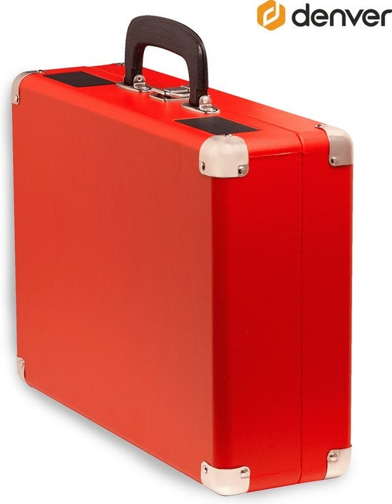 Denver Record Player - Haut-parleurs intégrés - Logiciel PC inclus - Auto-stop - Rétro - VPL120 - Rouge