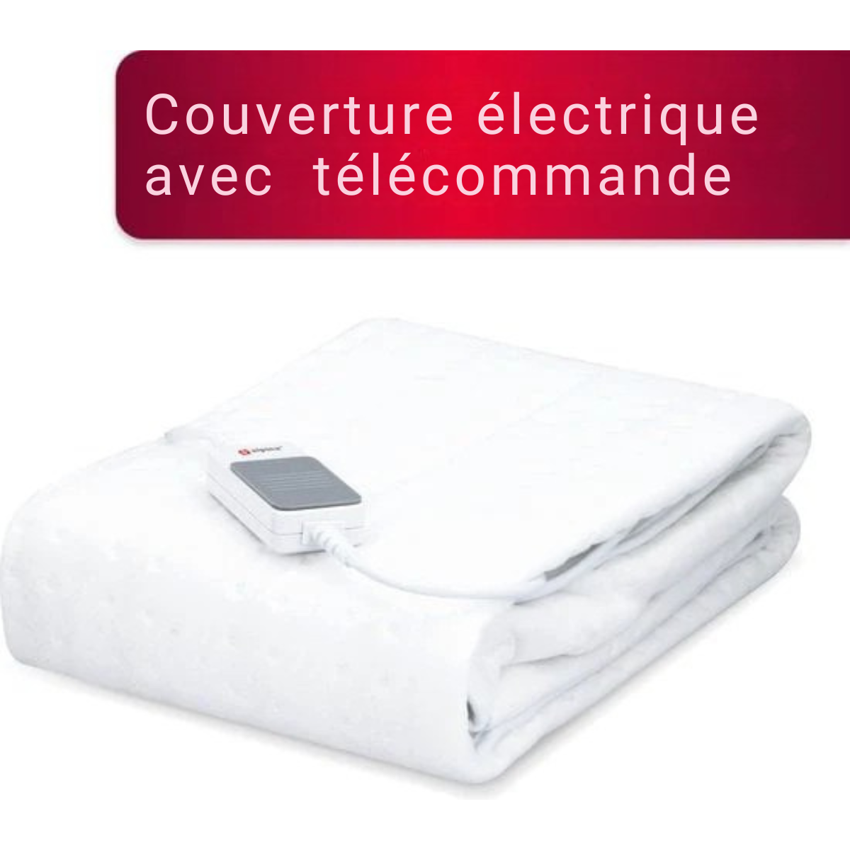 Couverture électrique - Alpina - Couverture chauffante - 3 niveaux - lavable - 1 personne - 150x80cm