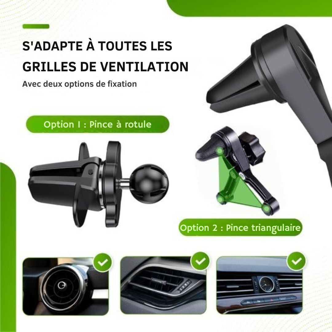 Support de téléphone iSetchi - Voiture - Ventouse extra-forte - 3 en 1 - Noir