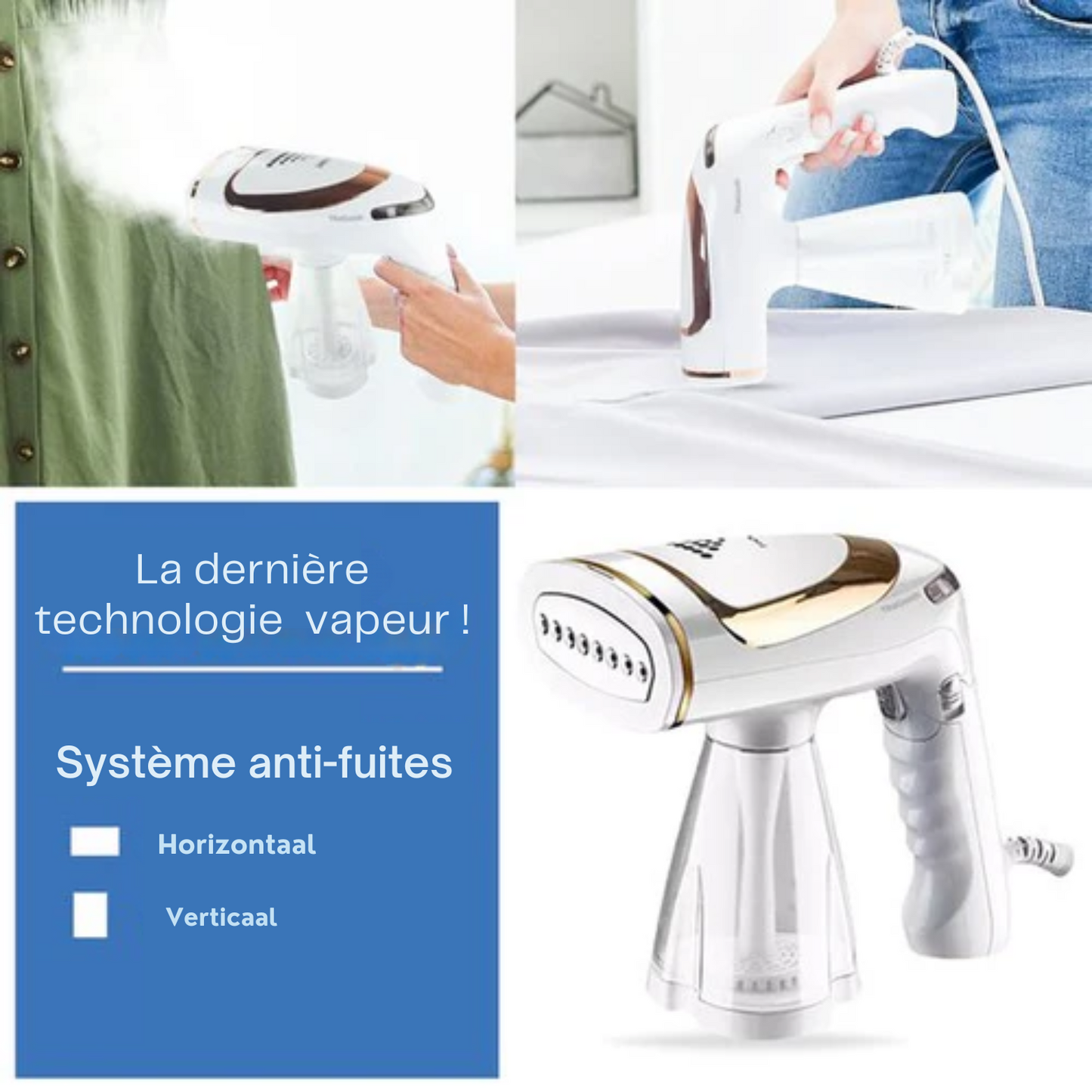 Défroisseur vapeur - TibaGoods - Pour vêtements - Chauffe rapidement - 1600w - 250ml