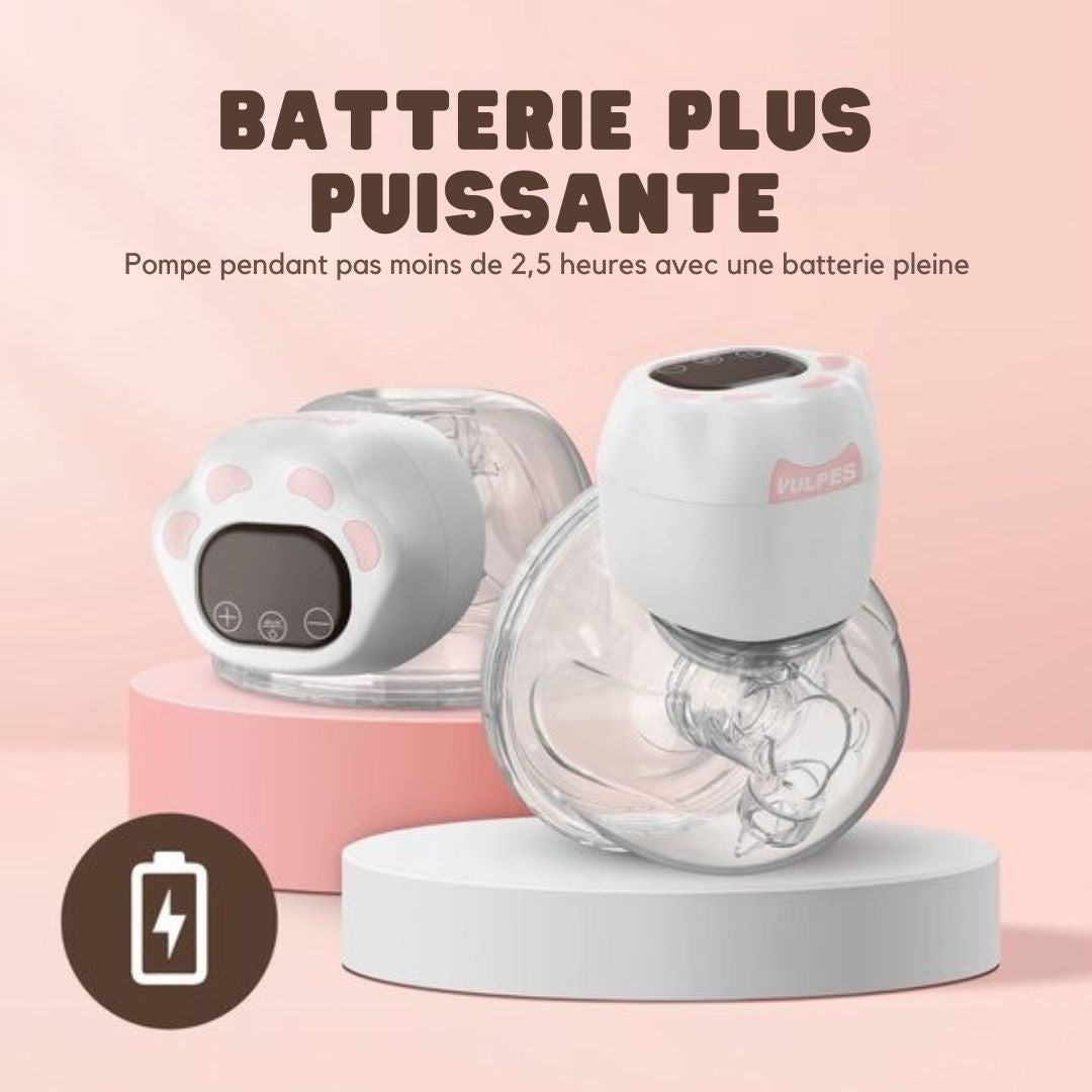 Tire-lait mains libres - Vulpes Goods® BabyCare -Tire-lait électrique sans fil - Double tire-lait électrique - Portable - 2 pièces