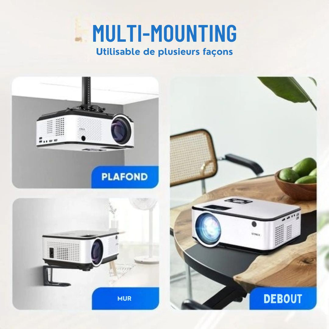 Vidéo-projecteur Strex - WiFi - 7000 lumens - 22 x 16 x 8,7 cm - Noir