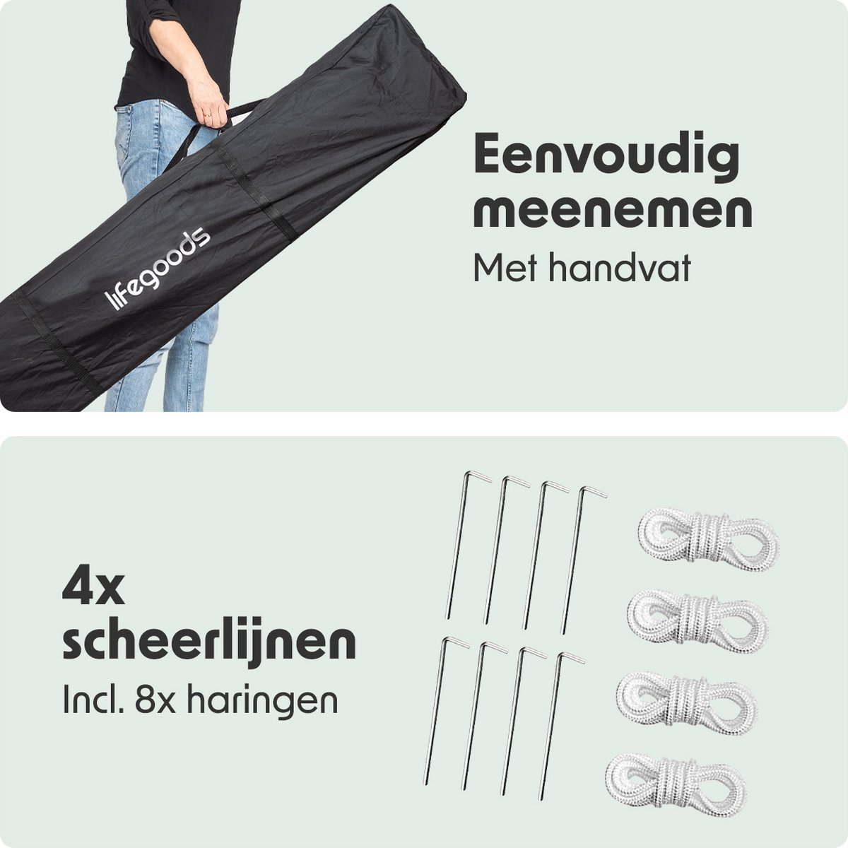 LifeGoods Party Tent - Pavillon - EasyUp - Pliable - Imperméable - Avec sac de transport - 300 x 300 cm - Beige