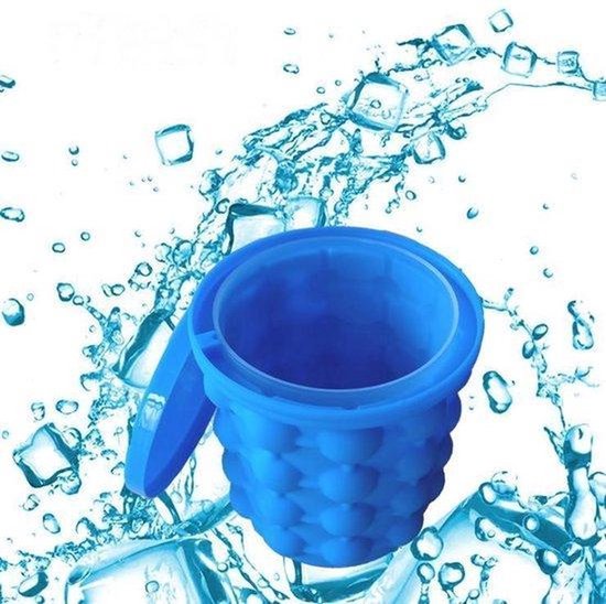 Seau à glace/cubeur de glace - Shop-Story - Refroidisseur de boissons - Seau en silicone 2 en 1 - Bleu