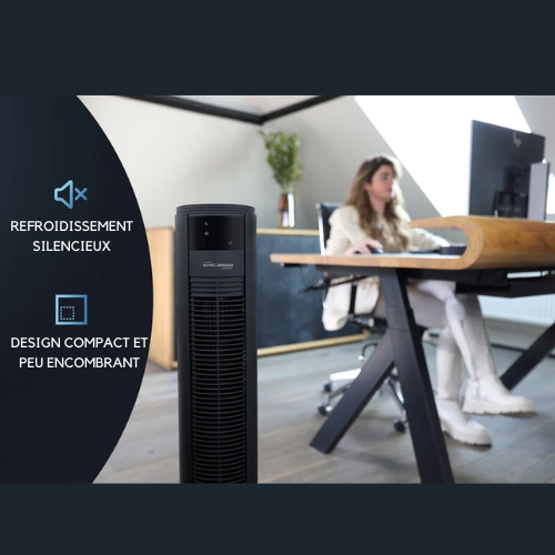 Ventilateur sur pied - JAP Appliances - silencieux (46dB) - avec télécommande - 6 niveaux - Noir mat