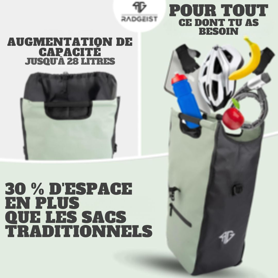 Sacoche vélo RADGEIST - 22/28 litres - vert