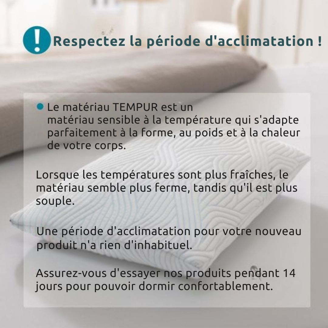 Oreiller Soft TEMPUR - 60 x 50 cm - Technologie SmartCool - Chambre à coucher & Repos - Réduction de la pression et refroidissement - Textile blanc