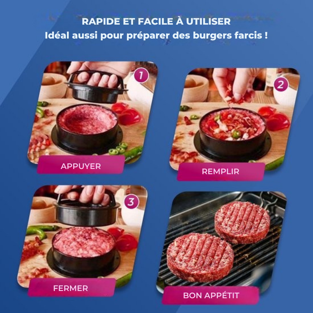 Presse à burger Roegaarden - Presse à tofu - Accessoires barbecue - 100x papier ciré - noir