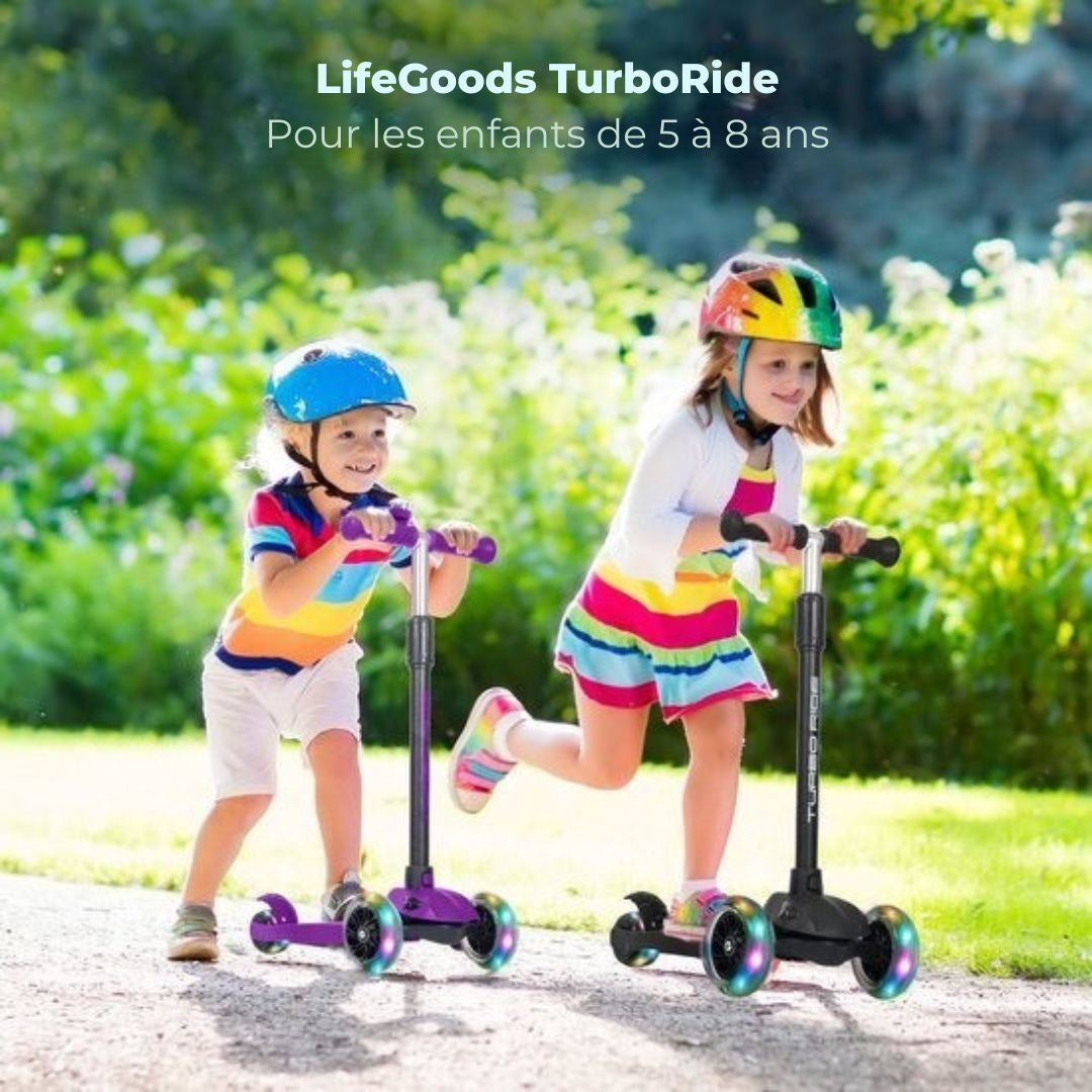Trotinette LifeGoods - Pour enfants 5 à 8 ans - Hauteur ajustable - Violet
