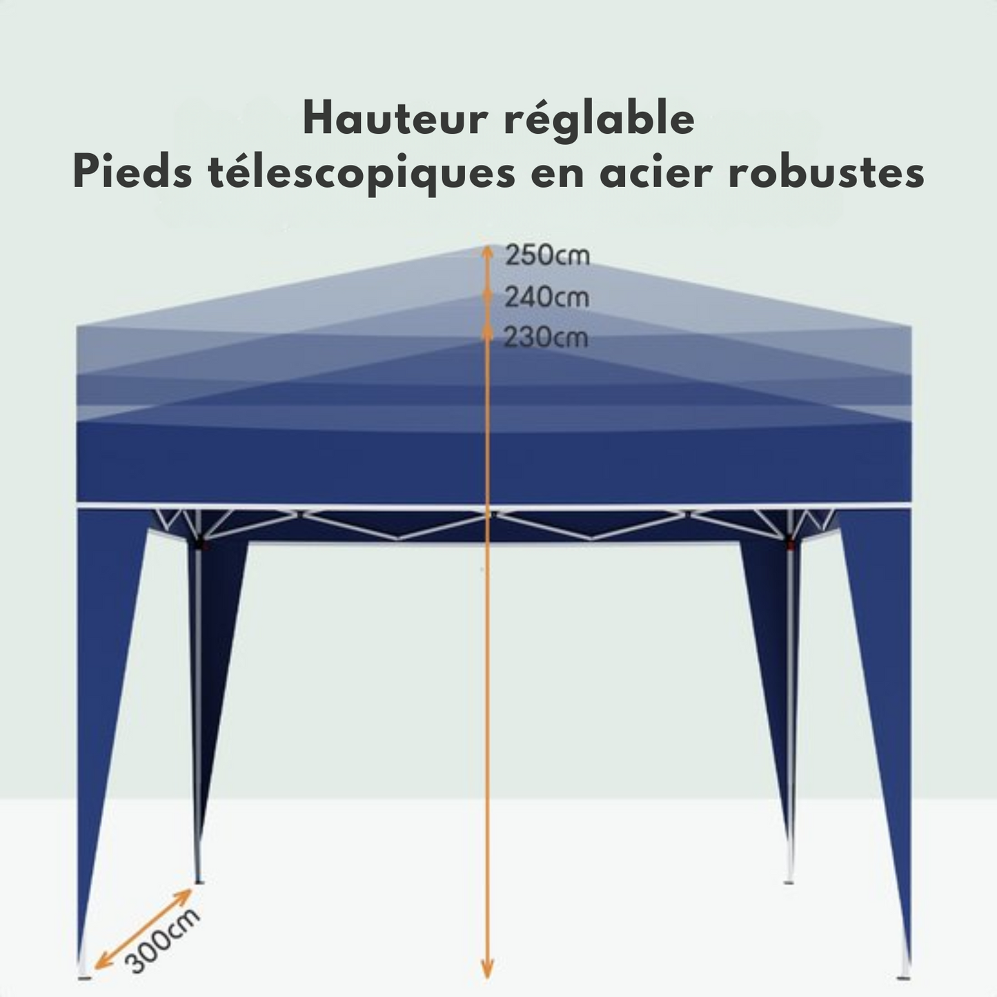 Tonnelle de jardin - LifeGoods - 3x3 m - Pavillon - Pliable - Imperméable - Avec sac de transport - Bleu