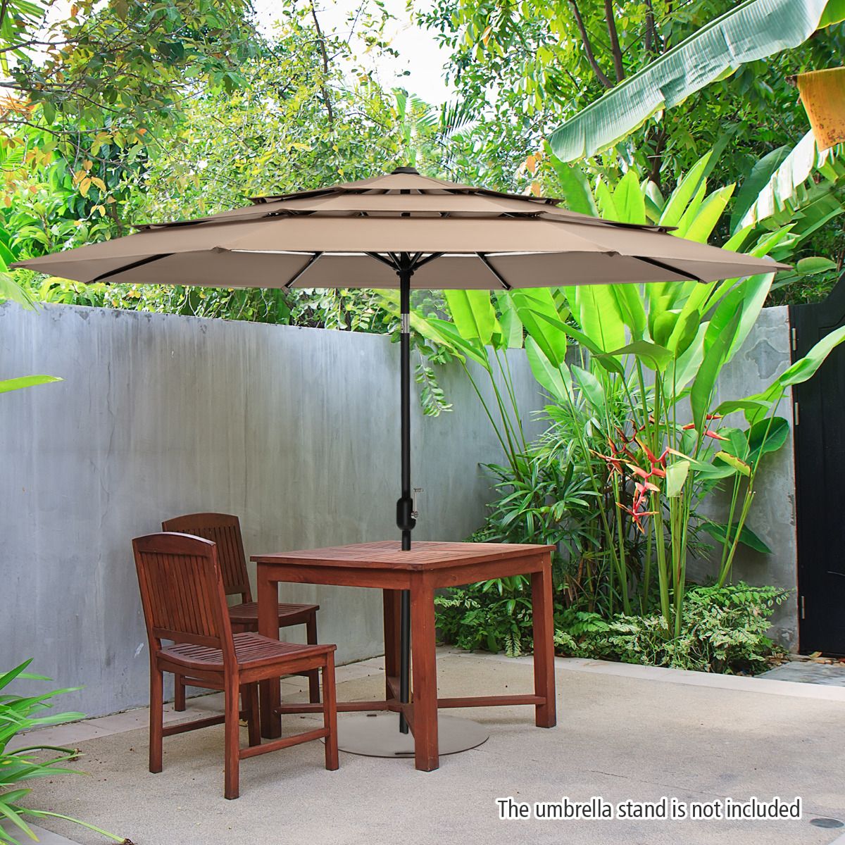 Parasol de jardin Coast - 300cm - Marron - Inclinable à 45 degrés