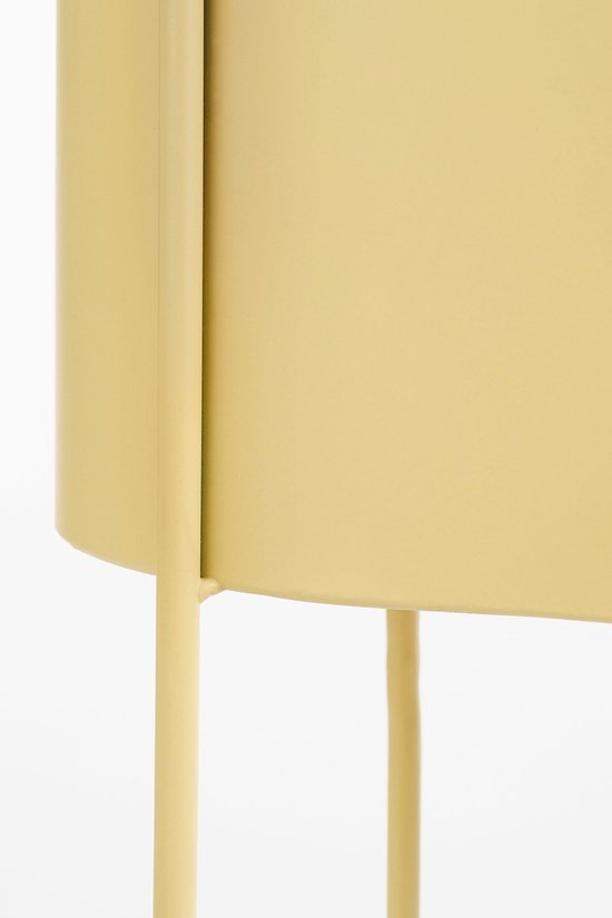 Mica Decorations Moritz : pot de fleurs sur pied - Pot de fleurs L55 x l24 x H65 cm - Pied en fer - Pot de fleurs d'intérieur ou d'extérieur - Beige