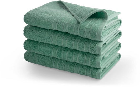 Serviettes DoubleLife XL 70 x 140 cm - Lot de 4 - 100 % coton, dont 50 % de coton recyclé - Certifiées GRS - Stone Green