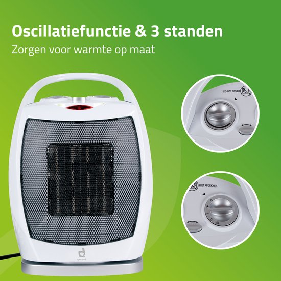 Bo-Camp - Chauffage céramique - Oscillant - 450/900/1500 watts