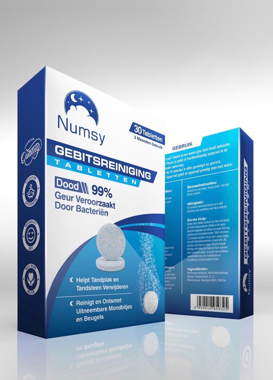 Numsy Denture Cleaning Tablets - Nettoyer les prothèses dentaires - Dents - 30 pièces