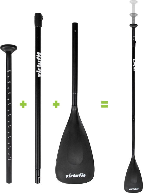 Planche de SUP gonflable VirtuFit Ocean 275 cm - Poids max. 150 kg - Kit complet - Pompe, pagaie, sac de transport, accessoires et support GoPro inclus - Planche de Stand Up Paddle - Noir